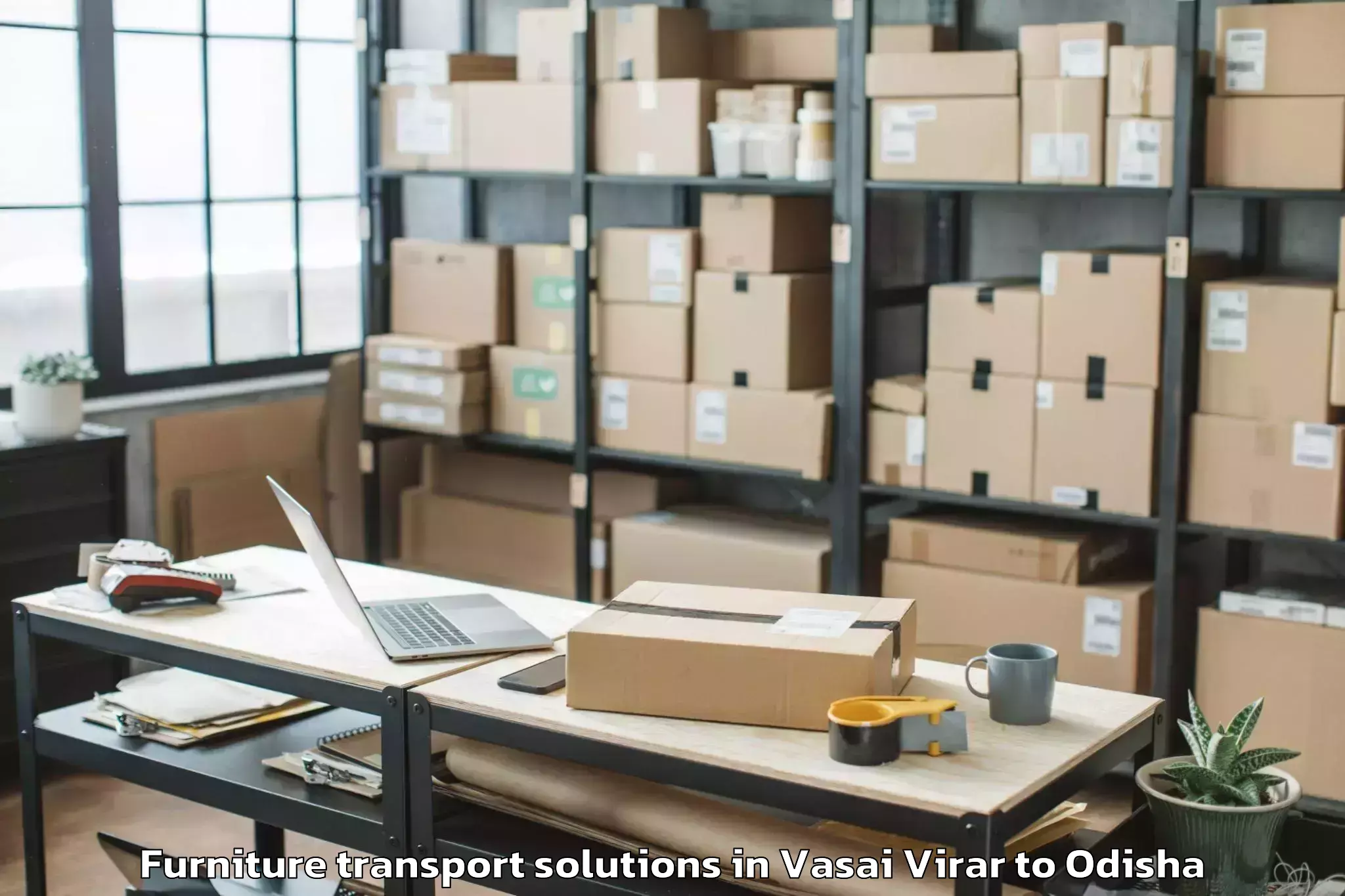 Quality Vasai Virar to Phulabani Town Furniture Transport Solutions